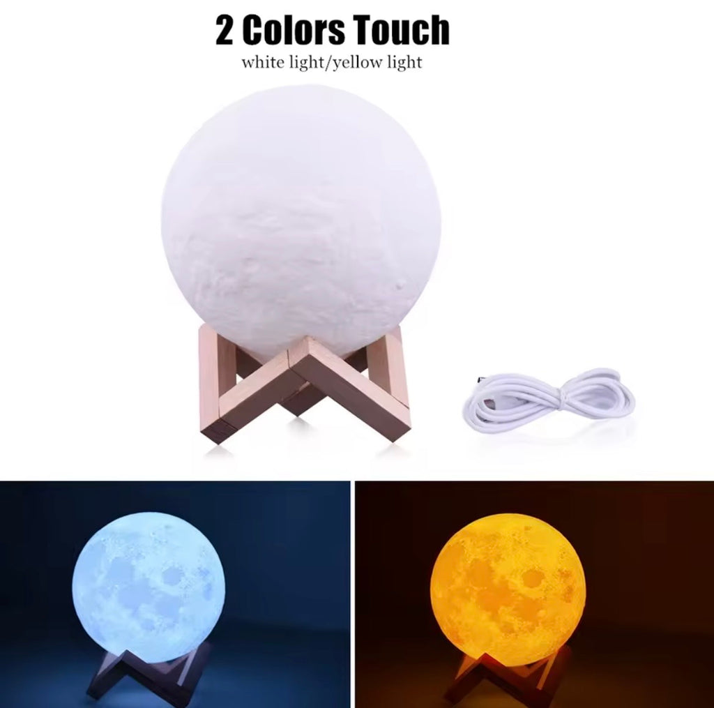 USB Night Lamp 3D Print Moon Lamp Luminaria Night Light Led Touch Dimmable Multiple Color Change Bedside Lamps