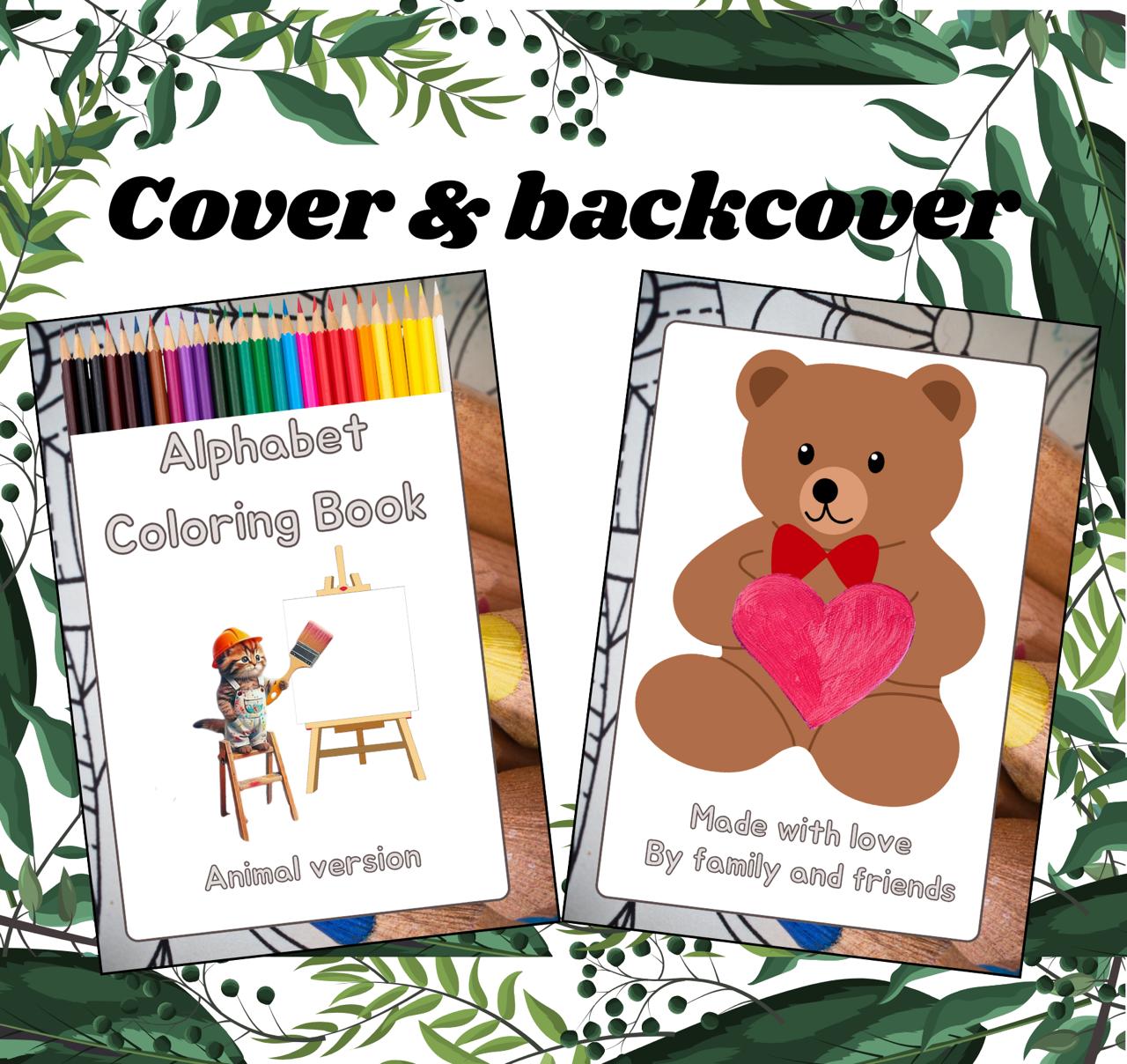 ABC Alphabet Coloring Book,26 Pages Baby’s First ABC Book, Animal Theme Alphabet Book, Baby Shower Game Or Activity Book, Printable PDF