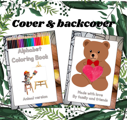 ABC Alphabet Coloring Book,26 Pages Baby’s First ABC Book, Animal Theme Alphabet Book, Baby Shower Game Or Activity Book, Printable PDF