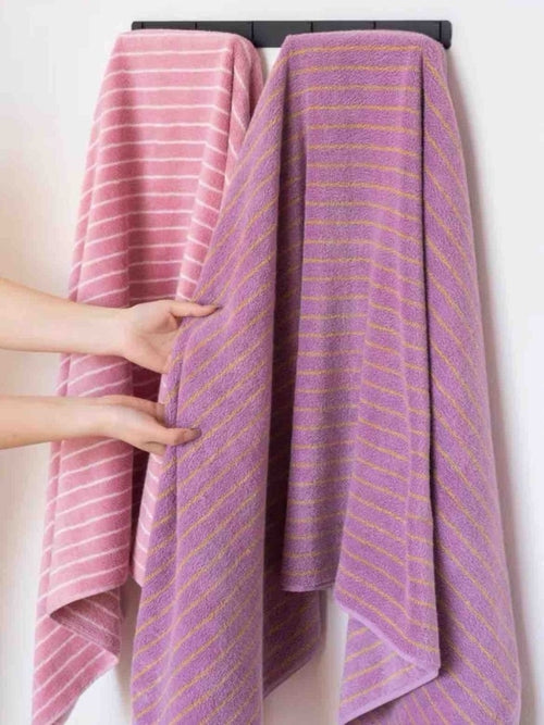Soft Absorbent Retro Stripe Bath Towel - 100% Organic Cotton