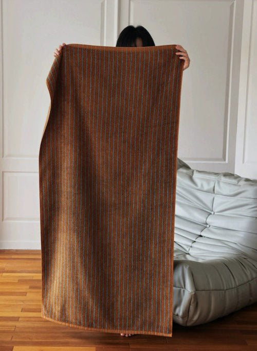 Soft Absorbent Retro Stripe Bath Towel - 100% Organic Cotton