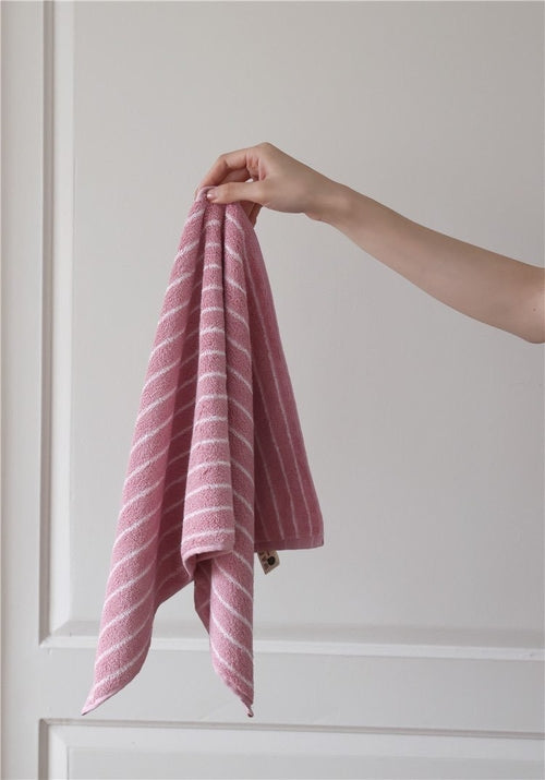 Soft Absorbent Retro Stripe Bath Towel - 100% Organic Cotton